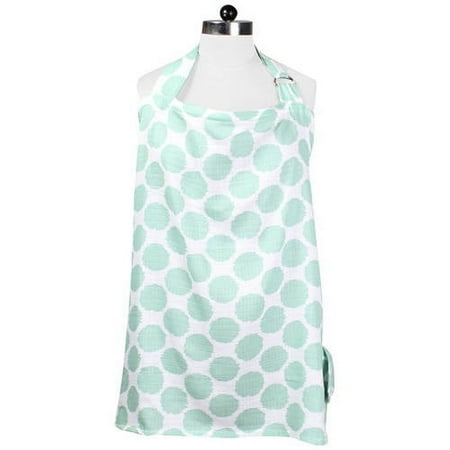 Bacati Ikat Mint Dots 100 Percent Cotton Breathable Muslin Breastfeeding/Nursing Privacy Cover