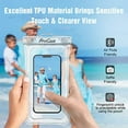 thumbnail image 5 of ProCase Floating Waterproof Phone Pouch Waterproof Phone Case, Underwater Dry Bag Cell Phone Pouch for iPhone 14 13 12 11 Pro Max XS XR X, Galaxy S23 S22 S21 Ultra Pixel Up to 7.0" -2 Pack, Clear, 5 of 7