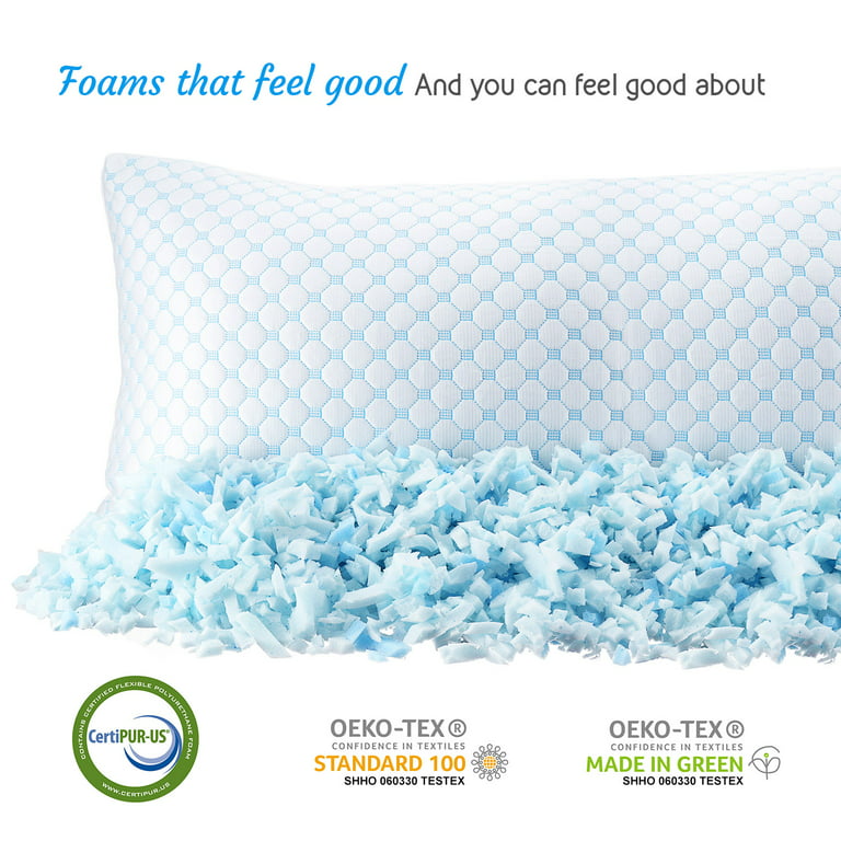 ESHINE Memory Foam Pillows Queen Size Set of 2 - Cooling Pillows, Gel  Infused Cool Pillow, Silky Ice Fabric and Soft Bamboo Rayon, Breathable  Queen