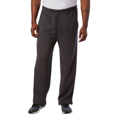 Men's Zipper Fly Sweatpants Joggers - Elastic Waist, Side Pockets, Open-Bottom