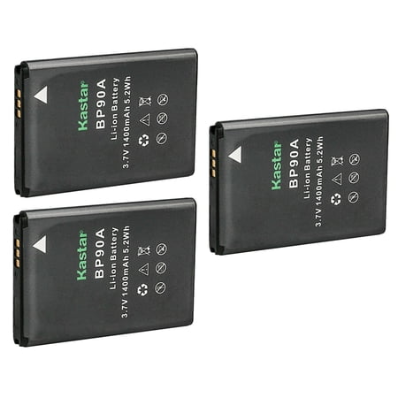 Kastar 3-Pack Battery Replacement for Samsung BP-90A BP90A IA-BP90A Battery Samsung HMX-E10 HMX-E10WP HMX-E10BP HMX-E10OP Digital Cameras