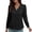 B-Black, variant on Women's Long Sleeve Blouse Dressy V-Neck Solid Color Tops Casual Comfortable for Everyday Wear