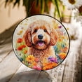 thumbnail image 3 of Welcome Spring Summer Goldendoodle Portrait Flower Blue Sky Stained Glass Suncatcher Doodle Dog Lover Gifts Idea Window Hanging Sign Decor - 12001, 3 of 5