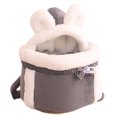 thumbnail image 1 of Soft Plush Pet Travel Backpack for Cats, Warm Winter Outdoor Carrier, Grey, 1 of 9