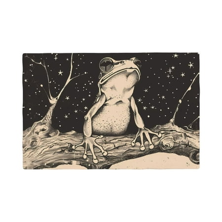 

Placemats Set of 4 / 6 Frog Stars Vintage Art Placemats for Dining Table Indoor/Outdoors Heat Resistant Washable Placemats 18 x 12