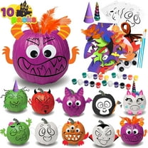 40 pcs Halloween 3D Pumpkin Decorating DIY Craft Kits for Kids, Halloween Kids DIY Art and Craft Coloring Pumpkin Kit for Kids, Halloween Art Activities Trick or Treat Party Favors