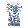 thumbnail image 5 of Dvprdro Plus Size V Neck Short Sleeve T Shirts Loose Fit Floral Casual Summer Tops, 5 of 6