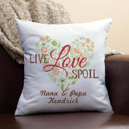 Live, Love, Spoil Personalized Throw Pillow