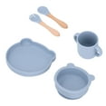 thumbnail image 3 of Baby Plate Bowl Set, Silicone Beech Wood Baby Utensils Complete Healthy  For Dining Room Type 1,Type 2,Type 3,Type 4, 3 of 8