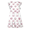 thumbnail image 5 of THDHVS Kids Dress,Short Sleeve Dress with Double Ruffle Sleeves for Girls Summer Casual Wear and Special Day Party,Dresses for Girls Pink, 5 of 9