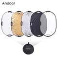 thumbnail image 1 of Andoer 90*60cm Portable Handheld Oval Collapsible 5in1 Multi Reflector with Gold//WhiteBlackTranslucent Colors for Photo Studio Photography, 1 of 7