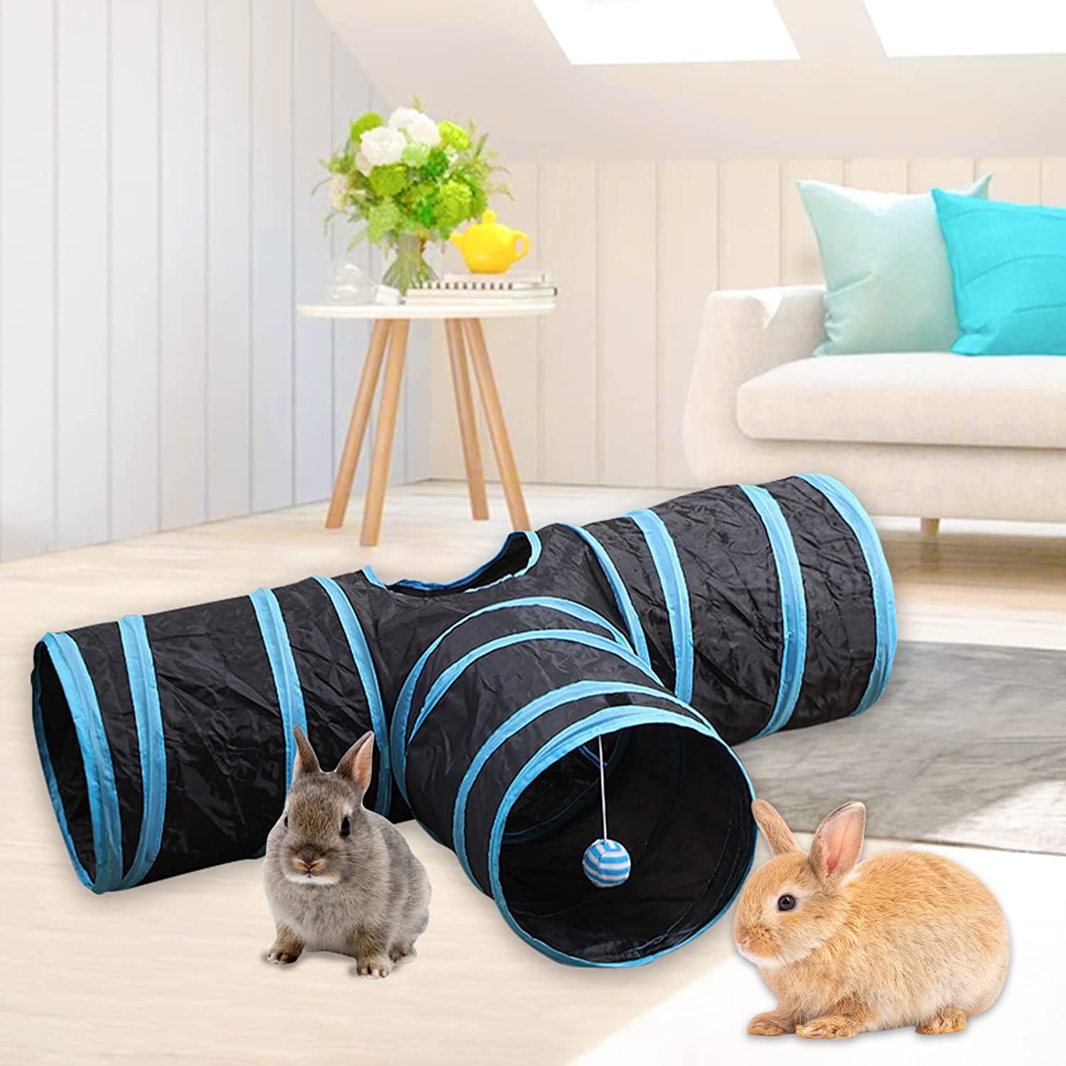 Bunny Tunnels & Tubes Collapsible 3 Way Bunny Hideout Small Animal