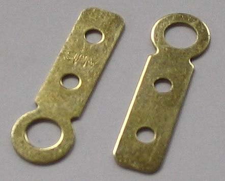 100 Brass Plate Flat Strap 2 Hole Hanger