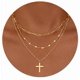 thumbnail image 2 of Collar elegante con colgante para mujer Collar de tres capas de oro para mujer Collar con cadena para el cuello para mujer, 2 of 6