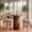 Rustic‑Deep Brown, variant on Fnova 31.5" Round Bar‑Height Pub Table, Whiskey‑Barrel‑Shaped Slatted Pedestal Base, Rustic Wood‑Grain Counter Table, Multipurpose High Table for Home Bar, Kitchen, Living Room, Game Room