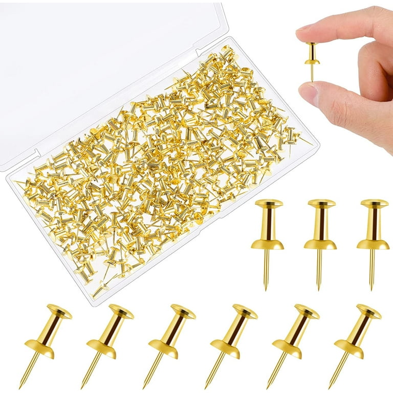 100Pc Push Pins Electroplated Gold Thumb Tacks With Plastic Box Home Office  School Craft Projects Cork Board Photo Wall Bulletin - AliExpress
