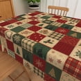 thumbnail image 6 of Vintage Christmas Patchwork Rectangular Tablecloth,60x70 Inch,Stain‑Resistant Table Cover for Family Holiday Dinner, 6 of 7