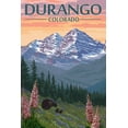 thumbnail image 1 of Durango, Colorado, Bears and Spring Flowers (36x54 Giclee Gallery Art Print, Vivid Textured Wall Decor), 1 of 3