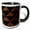 Black/White, variant on 3drose, Orange and Image of Rust Triangle Shapes Geometric Pattern, 11oz Magic Transforming Mug