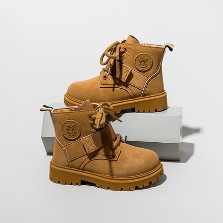 

Babdou boy Martin boots 2024 new spring and autumn medium and big Children soft bottom non-slip British boots student rhubarb boots