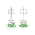 thumbnail image 4 of 3 ct Screw-Back Stud Earrings for Women | 7.5mm Round Cut Simulated Green Diamond | 18K White Gold, 4 of 5