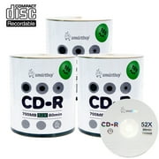 300 Pack Smartbuy 52X CD-R 700MB 80Min Logo (Non-Printable) Data Blank Media Recordable Disc