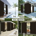 thumbnail image 4 of Easy-Going Outdoor Curtains for Patio Waterproof Cabana Grommet Curtain Panels, Chocolate, 52 x 120 inch, Set of 2, 4 of 7