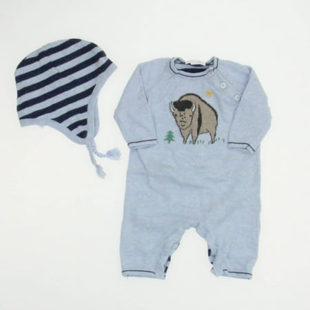 

Pre-owned Angel Dear Boys Blue Stripe Long Sleeve Outfit size: 0-3 Months