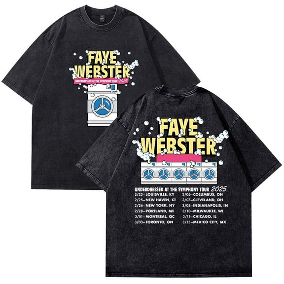 Faye Webster Laundrette Cotton Wash The Symphony Tour unisex fashion pure cotton short sleeved round neck T-shirt