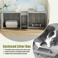 thumbnail image 4 of Yeshouse Wooden Cat Litter Box Enclosure for 2 Cats, Double Compartment Hidden Litter Box, White Modern Design Cat House, 4 of 9
