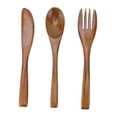 thumbnail image 2 of Straight Handle Cutlery, Natural Phoebe Wear and Heat Resistance Safe Usage Spoon and Fork Set  for Home Use, 2 of 8