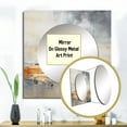 thumbnail image 3 of Designart "Minimalistic Horizon With Beige And Gold Waves" coastal minimalism Square Mirror Wall Decor Coastal - Large Beige Square Bathroom Mirror - Square Printed Wall Mirror Art, 3 of 5