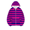 thumbnail image 4 of Scyoekwg Zip Up Jackets for Women Fall Fashion Striped Long Sleeve Sweatshirt Oversized Hooded Y2k Streetwear Outwear With Pocke (Blue,XXL), 4 of 4