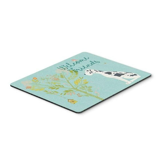 Welcome Friends Harlequin Great Dane Mouse Pad - Hot Pad or Trivet