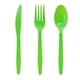 thumbnail image 1 of Zhuge Juego de cubiertos desechables de 150 piezas, juego de utensilios de plástico para uso diario, 50 tenedores, 50 cuchillos y 50 cucharas para el hogar(verde claro), 1 of 4