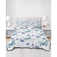 Blue Butterfly Quilts Bedding Set Full Size Purple Flower Spring Floral ...