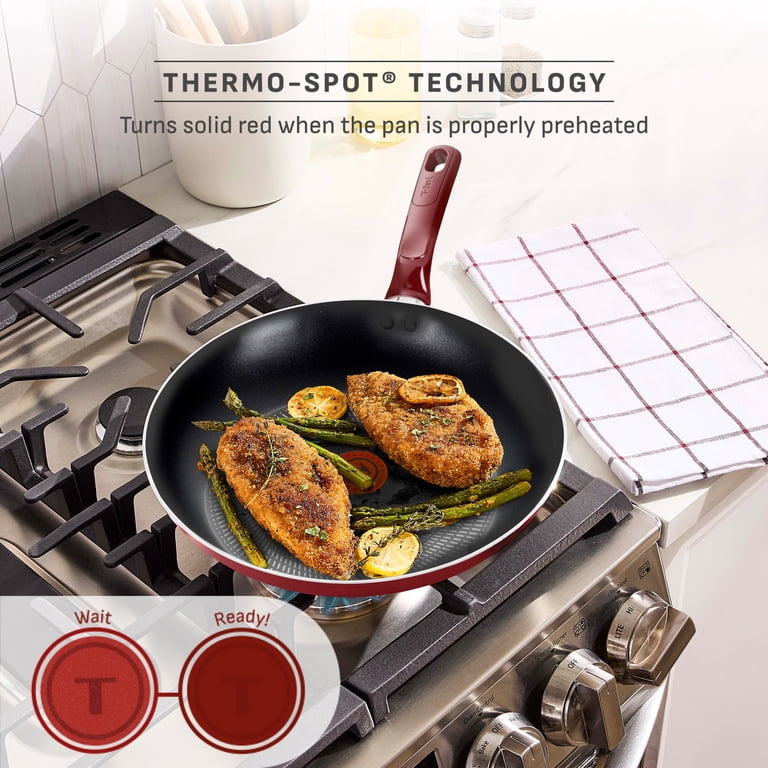 T-fal Easy Care Nonstick Cookware, 20 Piece Set, Red, B089SKDW