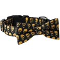 thumbnail image 1 of Collar de perro con calavera divertida, pajarita, Collar de perro ajustable, adecuado para Halloween, fiesta de perros, sesión de fotos de mascotas M, 1 of 5