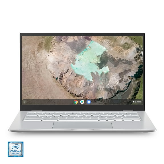 ASUS Chromebook C425 Clamshell Laptop, 14" FHD 4-Way NanoEdge, Intel Core m3-8100Y Processor, 4GB RAM, 128GB eMMC Storage, Backlit KB, Silver, Chrome OS, C425TA-WH348