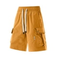 thumbnail image 5 of Men's Casual Dressy Cargo Shorts Lightweight Elastic Drawstring Waist Shorts Relaxed Fit with Side Pockets, 5 of 5