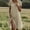 Beige, variant on Yellow Summer Dresses for Women Short Sleeve Cre W Neck Linen Midi Dress Solid Color Causal Beach Vacation Dresses