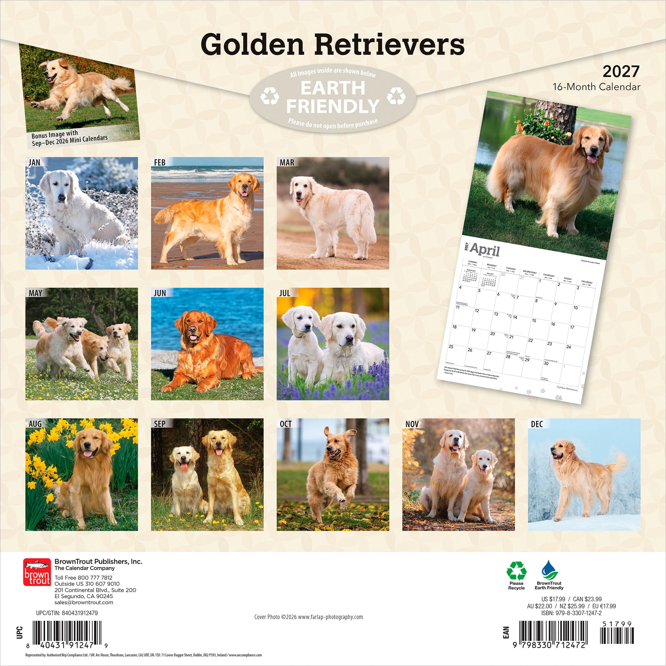 Golden Retrievers 2027 Square