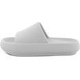 thumbnail image 3 of VENECORE Nube Pillow Slippers For Women and Men House Shoes, Shower Slide, Cloud Slippers, Bathroom Shoes Cushioned Thick Sole Beach Sandals, Lightweight Non-Slip Sandals, Grey, 260, 3 of 7