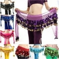 thumbnail image 6 of Topwoner New Fashion Multi Color Chiffon Belly Dance Hip Wrap Scarf Coin Sequin Waistband Skirt Drop Shipping, 6 of 6