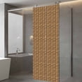 thumbnail image 4 of Vintage Rattan Window Privacy Film, Minimalist Abstract Wicker Texture Brown Static Cling UV Sun Blocking Tint Film Heat Control Windows Films for Bedroom Bathroom, Window Stickers 29.5"x78.7", 4 of 8