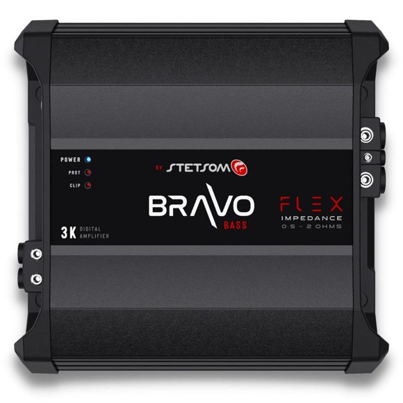 Amplificador de Audio para Coche Stetsom Bravo BASS Flex 3K Negro con Sistema de Impedancia Automáti
