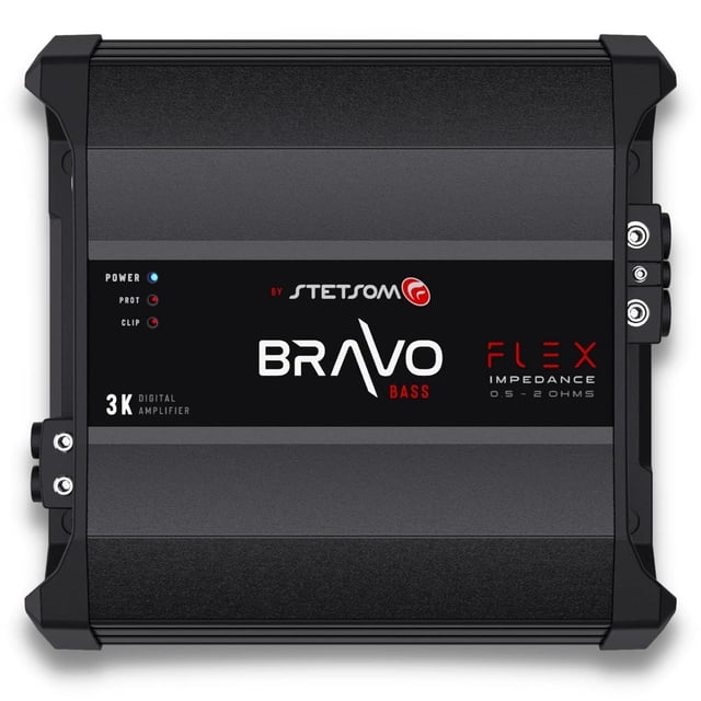 Amplificador de Audio para Coche Stetsom Bravo BASS Flex 3K Negro con Sistema de Impedancia Automáti