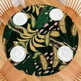 thumbnail image 2 of Aloha Round Fitted Tablecloth Tropical Leaf Design Windproof & Spill-Proof Cover for Outdoor Dining, 2 of 5