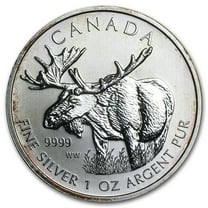 2012 Canada 1 oz Silver Wildlife Series Moose (Abrasions)