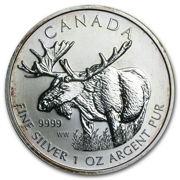 2012 Canada 1 oz Silver Wildlife Series Moose (Abrasions)